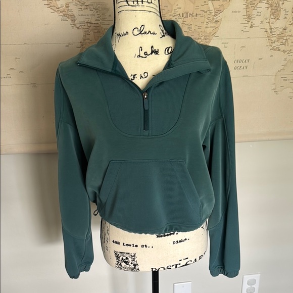 lululemon athletica Tops - LULULEMON Brushed Softstreme Half Zip Ribbed Hoodie